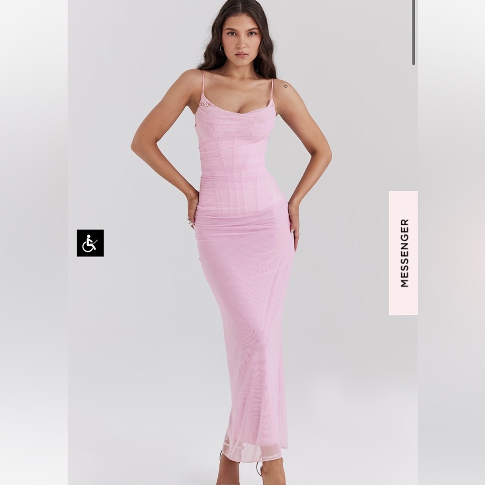 House of cb NALINI cotton candy corset maxi dress size xs regular cup